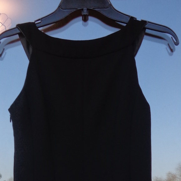 Evan Picone embellished neckline classic black dress 2 P - Picture 7 of 10